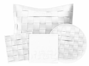 Picture of Faux Leather Pesach Set 4 Piece Woven Design White
